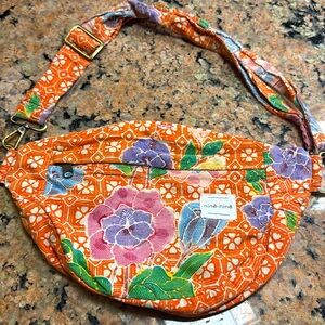 Nine-Nine orange floral Fanny pack bag